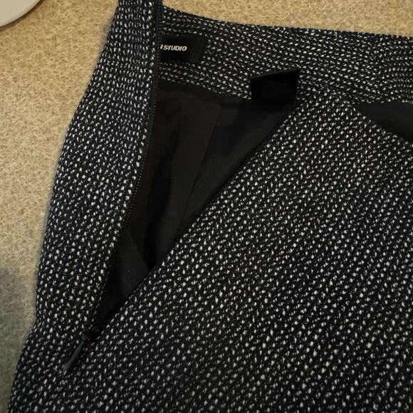 Express Design Studio Black White Tweed Fishtail Pencil Skirt Size 2 Y2K Vintage - Picture 9 of 11